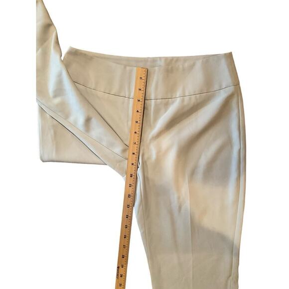 Suzy Shier Trouser Pants Women's 7/8 Beige Mid-Rise Pockets Straight Leg Pull On - Picture 3 of 5